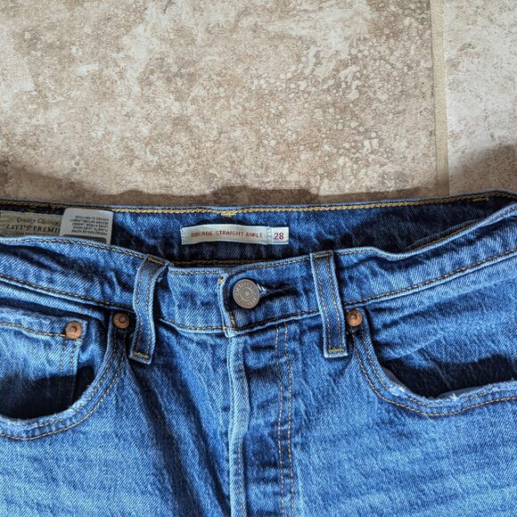 Levis Ribcage Straight Ankle Jeans Size 28 Blue - Picture 4 of 12